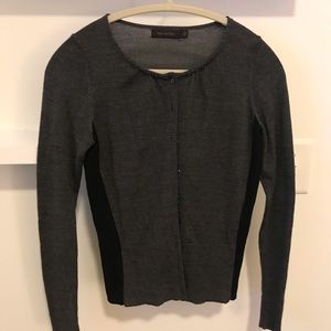 Gray & Black Color Block Cardigan